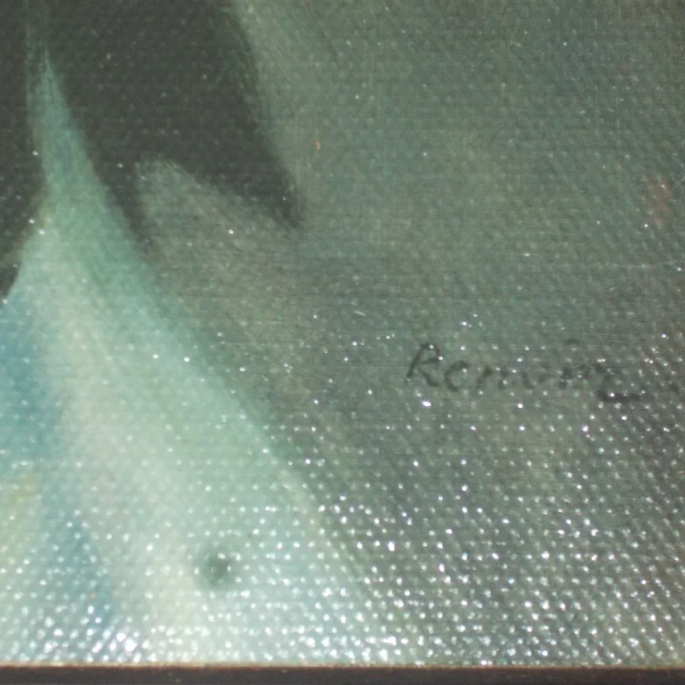 Vintage Mademoiselle Legran art on stretched canvas, framed & signed - Picture 7 of 8